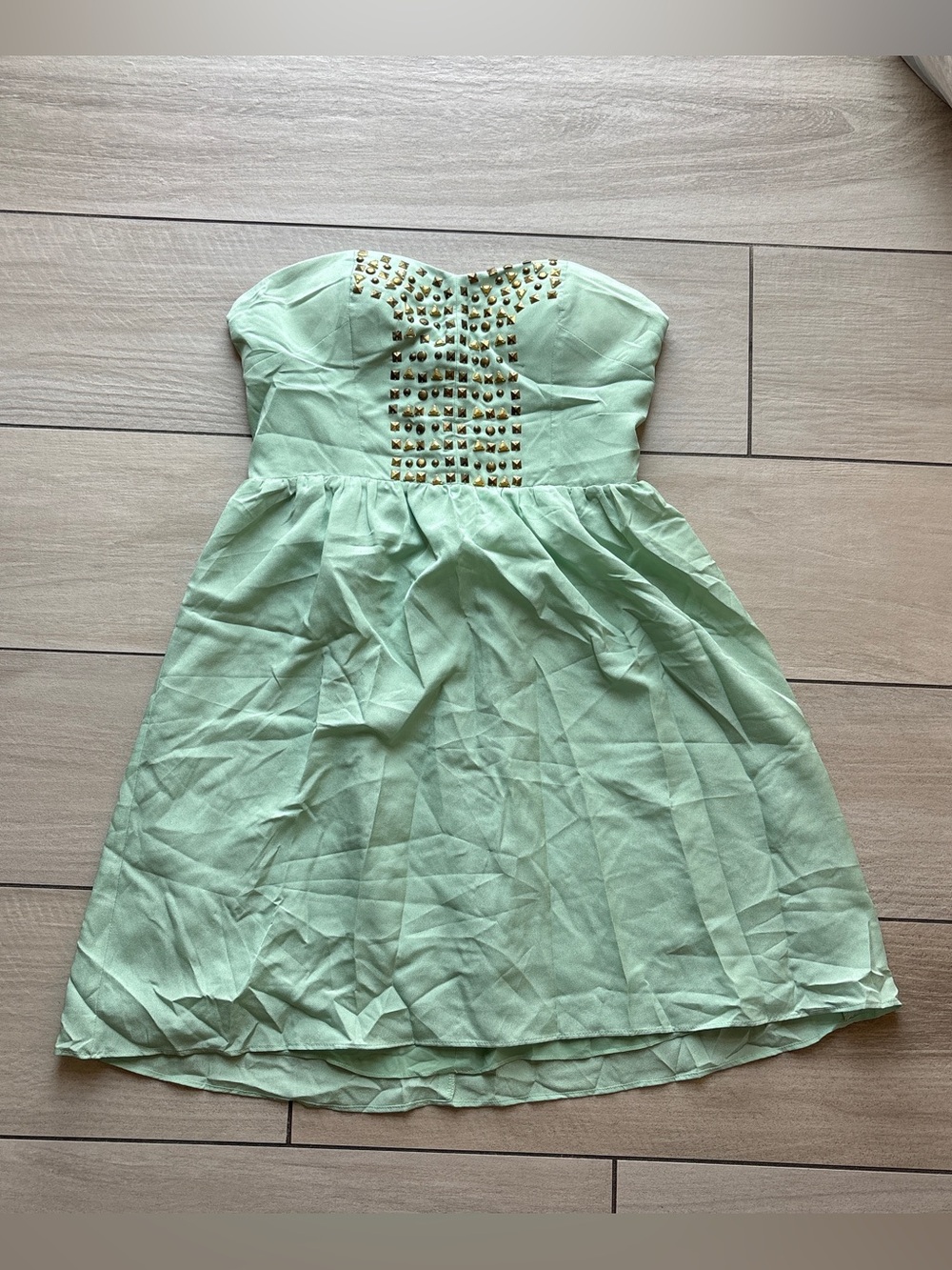 Minty aqua green studded dress